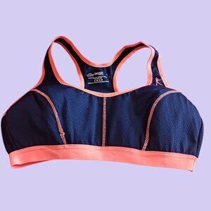 Danskin Now Womens Racerback Sports Bra Medium Navy & Coral